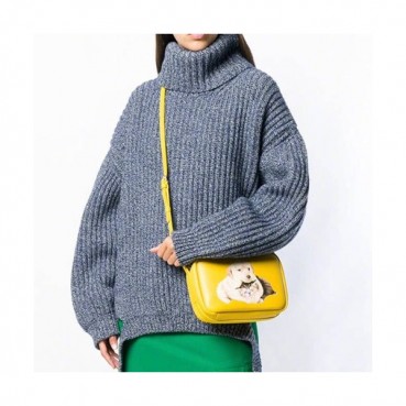 Balenciaga 2019 Leather Puppy & Kitten Camera Shoulder Bag - 발렌시아가 2019 레더 퍼피&키튼 남여공용 카메라 숄더백,BGB0221,옐로우