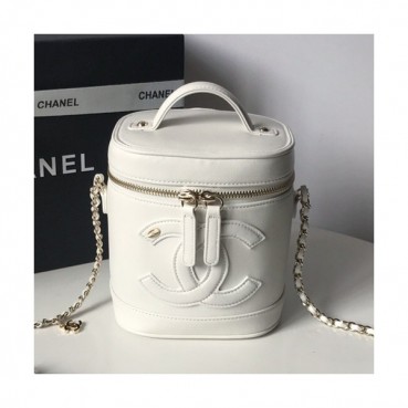 Chanel 2019 Vintage Leather Women Bucket Tote Shoulder Bag ,17CM - 샤넬 2019 빈티지 레더 여성용 버킷 토트 숄더백,CHAB0658,17CM,화이트