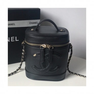 Chanel 2019 Vintage Leather Women Bucket Tote Shoulder Bag ,17CM - 샤넬 2019 빈티지 레더 여성용 버킷 토트 숄더백,CHAB0657,17CM,블랙