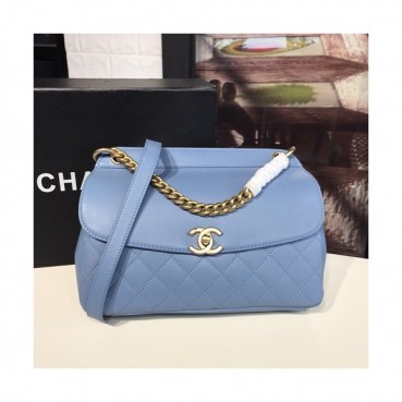 Chanel 2019 Women Leather Tote Shoulder Bag ,24CM - 샤넬 2019 여성용 레더 토트 숄더백,CHAB0653,24CM,연블루