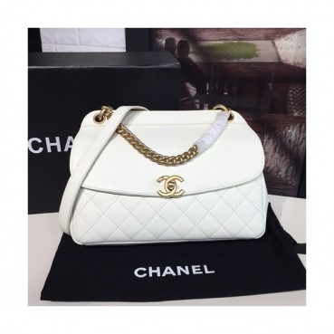 Chanel 2019 Women Leather Tote Shoulder Bag ,24CM - 샤넬 2019 여성용 레더 토트 숄더백,CHAB0650,24CM,화이트
