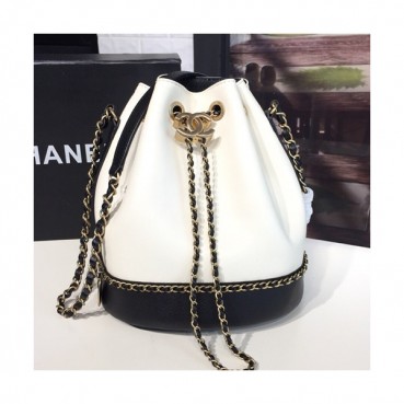 Chanel 2019 Women Leather Chain Bucket Shoulder Bag ,22CM - 샤넬 2019 여성용 레더 체인 버킷 숄더백,CHAB0648,22CM,화이트