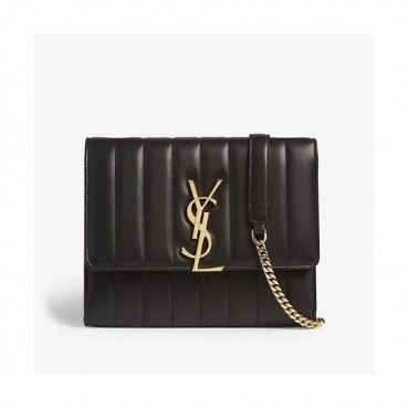 Saint Laurent 2019 Vicky Chain Wallet Shoulder Bag,20.5cm - 입생로랑 2019 비키 체인 월릿 숄더백 554125 , SLB0317,20.5cm,블랙