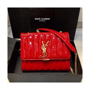 Saint Laurent 2019 Vicky Chain Wallet Shoulder Bag,20.5cm - 입생로랑 2019 비키 체인 월릿 숄더백 554125 , SLB0315,20.5cm,레드