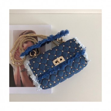 [유니크&트렌디한 백]Valentino 2019 Denim Tote Shoulder Bag,20CM - 발렌티노 2019 데님 토트 숄더백,VTB0468,20CM,블루