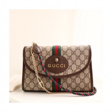 Gucci 2019 Rajah Small Chain Shoulder Bag ,24CM - 구찌 2019 라자 스몰 체인 숄더백 570145,GUB0533 ,24cm,브라운