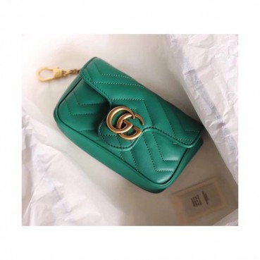 Gucci GG Marmont Matlase Super Mini Women Shoulder Bag,17CM - 구찌 GG 마몬트 마틀라세 수퍼미니 여성용 숄더백 476433,GUB0528,17CM,그린