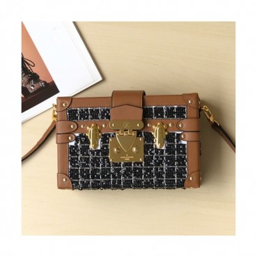 Louis Vuitton 2019 Petite Malle Shoulder Bag,20cm - 루이비통 2019 쁘띠뜨 말 숄더백 M53793,LOUB1171 ,20cm,블랙+브라운