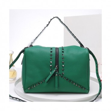 [컬러풀]Valentino 2019  Leather Ruckstud Tote Shoudler Bag,28CM - 발렌티노 2019 레더 락스터드 토트 숄더백,VTB0410,28CM,그린