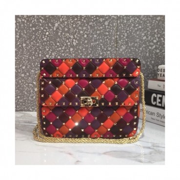 Valentino 2019 Leather Rockstud Spike Tote Shoudler Bag,24CM - 발렌티노 2019 레더 락스터드 스파이크 토트 숄더백,VTB0407,24CM,레드