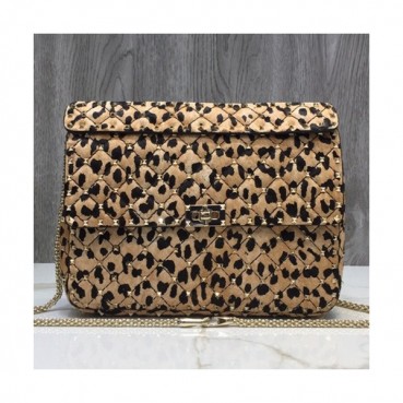 Valentino 2019 Fur Rockstud Spike Large Tote Shoudler Bag,30CM - 발렌티노 2019 퍼 락스터드 스파이크 라지 토트 숄더백,VTB0405,30CM,연브라운(호피)