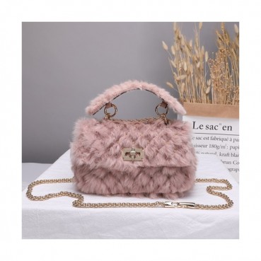 [부들부들 매력만점! 귀여움 뿜뿜❤❤]Valentino 2019 Angola&Leather Rockstud Spike Small Tote Shoudler Bag,20CM - 발렌티노 2019 앙고라&레더 락스터드 스파이크 스몰 토트 숄더백,VTB0343,20CM,핑크