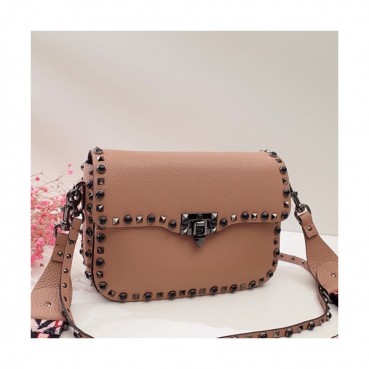 Valentino 2019 Leather Garavani Rockstud Shoudler Bag,26CM - 발렌티노 2019 레더 가라바니 락스터드 숄더백,VTB0332,26CM,핑크