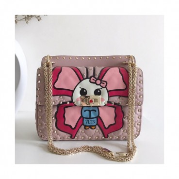 Valentino 2019 Leather Tote Shoudler Bag,24CM - 발렌티노 2019 레더 토트 숄더백,VTB0302,24CM,핑크