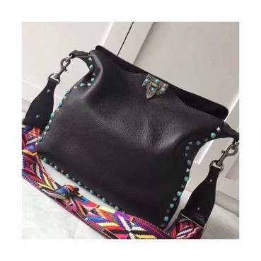 Valentino 2019 Leather Rockstud Shoudler Bag,31CM - 발렌티노 2019 레더 락스터드 숄더백,VTB0299,31CM,블랙