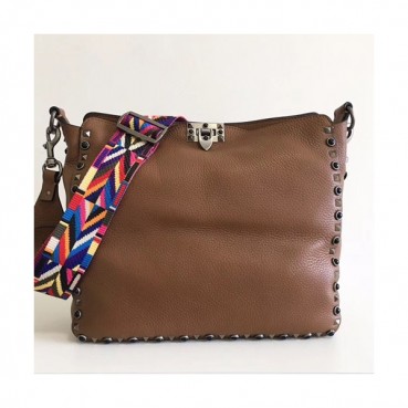 [파격특가! 득템~]Valentino 2019 Leather Rockstud Shoudler Bag,31CM - 발렌티노 2019 레더 락스터드 숄더백,VTB0298,31CM,브라운