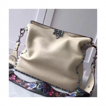 Valentino 2019 Leather Rockstud Shoudler Bag,31CM - 발렌티노 2019 레더 락스터드 숄더백,VTB0297,31CM,베이지