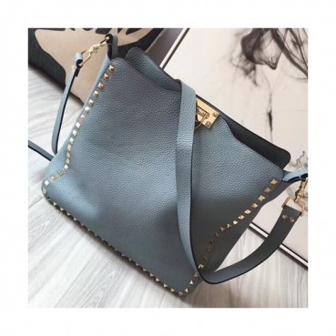 Valentino 2019 Leather Rockstud Shoudler Bag,31CM - 발렌티노 2019 레더 락스터드 숄더백,VTB0294,31CM,연블루