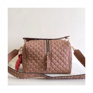 Valentino 2019 Leather Ruckstud Shoudler Bag,26CM - 발렌티노 2019 여성용 레더 락스터드 숄더백 ,VTB0288,26CM,베이지핑크