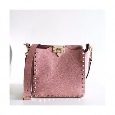 [매력만점 ❤❤]Valentino 2019 Leather Rockstud Spike Shoudler Bag,20CM - 발렌티노 2019 레더 락스터드 스파이크 숄더백,VTB0237,20CM,핑크