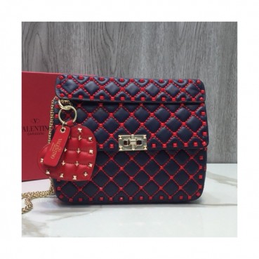 Valentino 2019 Leather Rockstud Spike Tote Shoudler Bag,24CM - 발렌티노 2019 레더 락스터드 스파이크 토트 숄더백,VTB0207,24CM,네이비