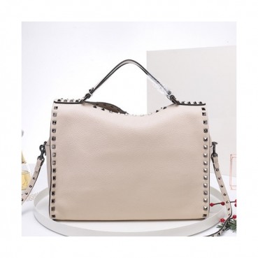 Valentino 2019 Leather Rockstud Tote Shoudler Bag,33.5CM - 발렌티노 2019 레더 락스터드 토트 숄더백,VTB0190,33.5CM,연베이지