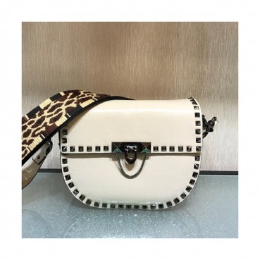 Valentino 2019 Ruckstud Leather Shoudler Bag,17/22CM - 발렌티노 2019 락스터드 레더 숄더백 ,VTB0174,17/22CM,화이트