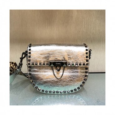 Valentino 2019 Ruckstud Leather Shoudler Bag,17/22CM - 발렌티노 2019 락스터드 레더 숄더백 ,VTB0173,17/22CM,실버