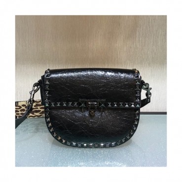 Valentino 2019 Ruckstud Leather Shoudler Bag,17/22CM - 발렌티노 2019 락스터드 레더 숄더백 ,VTB0172,17/22CM,블랙