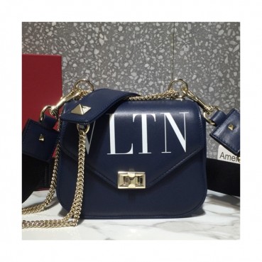 Valentino 2019 Leather Garavani Rockstud Chain Shoudler Bag,19/23CM - 발렌티노 2019 레더 가라바니 락스터드 체인 숄더백,VTB0154,19/23CM,네이비