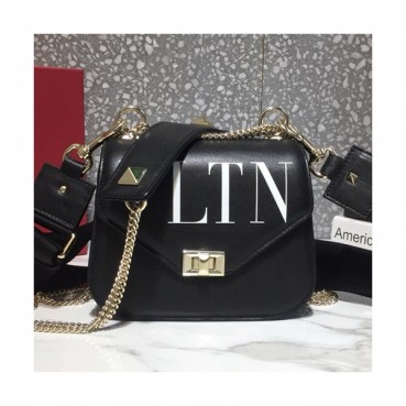 Valentino 2019 Leather Garavani Rockstud Chain Shoudler Bag,19/23CM - 발렌티노 2019 레더 가라바니 락스터드 체인 숄더백,VTB0153,19/23CM,블랙