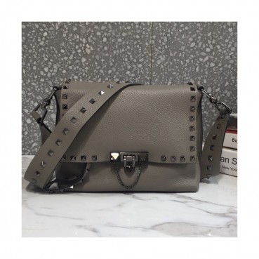 Valentino 2019 Leather Rockstud Shoudler Bag,23CM - 발렌티노 2019 레더 락스터드 숄더백,VTB0143,23CM,그레이