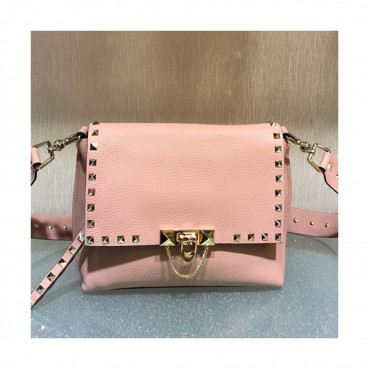 Valentino 2019 Leather Rockstud Shoudler Bag,23CM - 발렌티노 2019 레더 락스터드 숄더백,VTB0142,23CM,핑크