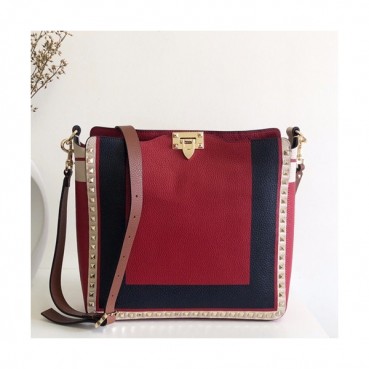 Valentino 2019 Leather Rockstud Large Hobo Shoudler Bag,31CM - 발렌티노 2019 레더 락스터드 라지 호보 숄더백,50031 