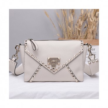 Valentino 2019 Leather Shoudler Bag,24CM - 발렌티노 2019  여성용 레더 숄더백 ,VTB0082,24CM,화이트