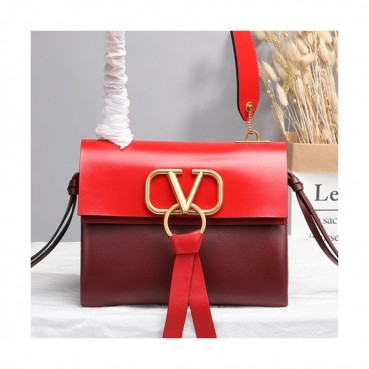 Valentino 2019 V-ring Leather Shoudler Bag,24CM 