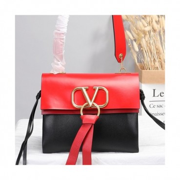 Valentino 2019 V-ring Leather Shoudler Bag,24CM 