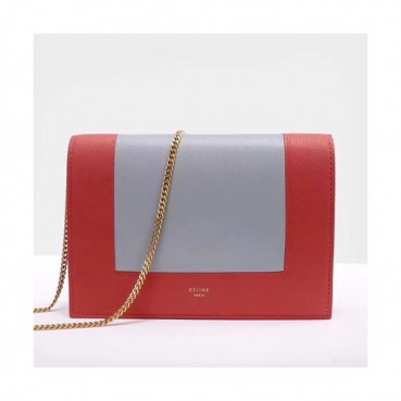 Celine Leather Frame WOC Chain Shoulder Bag,20CM - 셀린느 레더 프레임 WOC 체인 여성용 숄더백 ,CELB0020,21CM,그레이블루