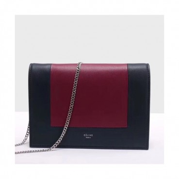 Celine Leather Frame WOC Chain Shoulder Bag,20CM - 셀린느 레더 프레임 WOC 체인 여성용 숄더백 ,CELB0017,21CM,와인