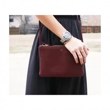 Celine Leather Trio Shoulder Bag,22/25CM - 셀린느 레더 트리오 여성용 숄더백 ,55420 / 55421 