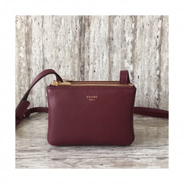 Celine Leather Trio Mini Shoulder Bag,13CM - 셀린느 레더 트리오 미니 여성용 숄더백 ,55422 