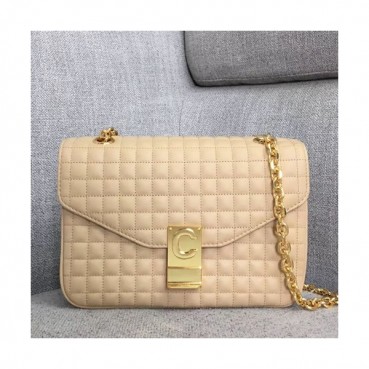 Celine C Leather Chain Shoulder Bag,22CM - 셀린느 C 레더 체인 숄더백 ,187253