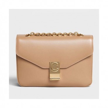 Celine C Leather Chain Shoulder Bag,22CM - 셀린느 C 레더 체인 숄더백 ,187253