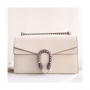 Gucci GG Dionysus Leather Shoulder Bag ,28CM - 구찌 GG 디오니소스 레더 숄더백 400249,GUB0517 ,28cm,화이트