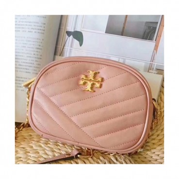 Tory Burch Leather Pink Kira Chevron Small Camera Shoulder Bag,18cm - 토리버치 레더 핑크 키라 쉐브론 스몰 카메라 숄더백 TBB0222,18cm