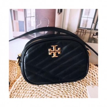 Tory Burch Leather Black Kira Chevron Small Camera Shoulder Bag,18cm - 토리버치 레더 블랙 키라 쉐브론 스몰 카메라 숄더백 TBB0220,18cm