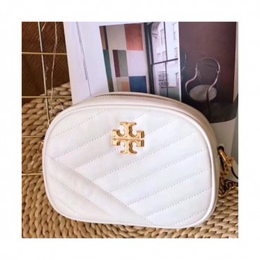 Tory Burch Leather White Kira Chevron Small Camera Shoulder Bag,18cm - 토리버치 레더 화이트 키라 쉐브론 스몰 카메라 숄더백 TBB0218,18cm