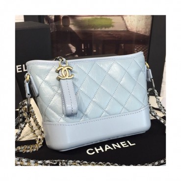 Chanel 2018 Gabrielle Hobo Leather Shoulder Bag ,20CM - 샤넬 2018 가브리엘 호보 레더 숄더백,CHAB0637,20CM,스카이블루