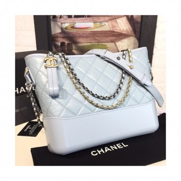 Chanel 2018 Gabrielle Hobo Leather Shoulder Bag ,28CM - 샤넬 2018 가브리엘 호보 레더 숄더백,CHAB0636,28CM,스카이블루