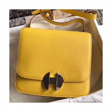 Hermes 2002 Ever Color Leather Shoulder Bag ,20cm - 에르메스 2002 에버컬러 레더 숄더백 HERB0709,20cm,옐로우